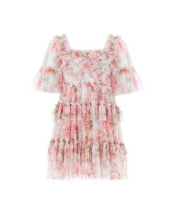 Needle & Thread Holding LTD Summer Song Peaches Smocked Micro Mini Dress