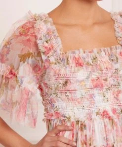 Needle & Thread Holding LTD Summer Song Peaches Smocked Micro Mini Dress 14 Needle & Thread Holding LTD Summer Song Peaches Smocked Micro Mini Dress