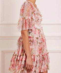 Needle & Thread Holding LTD Summer Song Peaches Smocked Micro Mini Dress 16 Needle & Thread Holding LTD Summer Song Peaches Smocked Micro Mini Dress