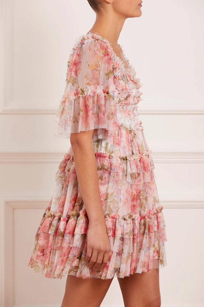 Needle & Thread Holding LTD Summer Song Peaches Smocked Micro Mini Dress 8 Needle & Thread Holding LTD Summer Song Peaches Smocked Micro Mini Dress