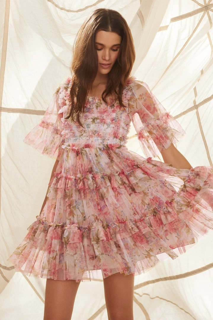 Needle & Thread Holding LTD Summer Song Peaches Smocked Micro Mini Dress 11 Needle & Thread Holding LTD Summer Song Peaches Smocked Micro Mini Dress