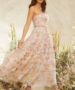 Needle & Thread Holding LTD Womenswear Sunrise Bloom Corset Ankle Gown