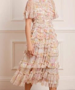 Needle & Thread Holding LTD Sunrise Bloom Ruffle Short Sleeve Ballerina Dress Womenswear