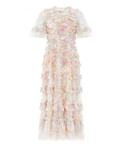 Needle & Thread Holding LTD Sunrise Bloom Ruffle Short Sleeve Ballerina Dress Womenswear