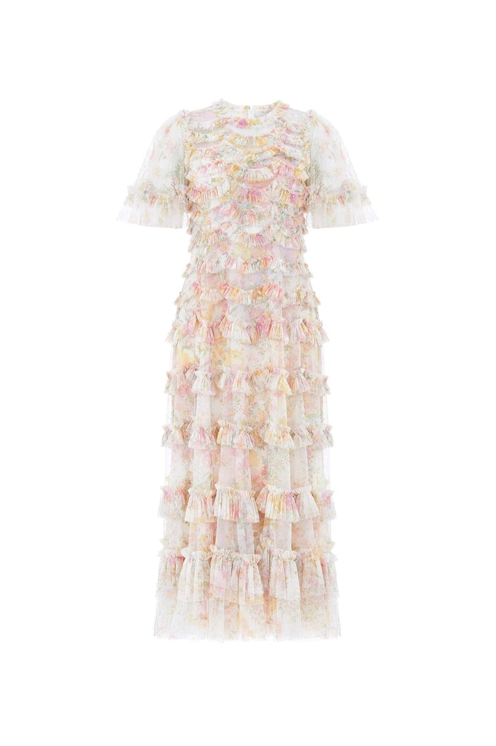 Needle & Thread Holding LTD Sunrise Bloom Ruffle Short Sleeve Ballerina Dress Womenswear 4 Needle & Thread Holding LTD Sunrise Bloom Ruffle Short Sleeve Ballerina Dress Womenswear