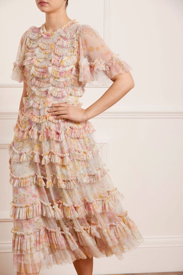 Needle & Thread Holding LTD Sunrise Bloom Ruffle Short Sleeve Ballerina Dress Womenswear 5 Needle & Thread Holding LTD Sunrise Bloom Ruffle Short Sleeve Ballerina Dress Womenswear