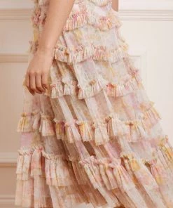 Needle & Thread Holding LTD Sunrise Bloom Ruffle Short Sleeve Ballerina Dress Womenswear 18 Needle & Thread Holding LTD Sunrise Bloom Ruffle Short Sleeve Ballerina Dress Womenswear