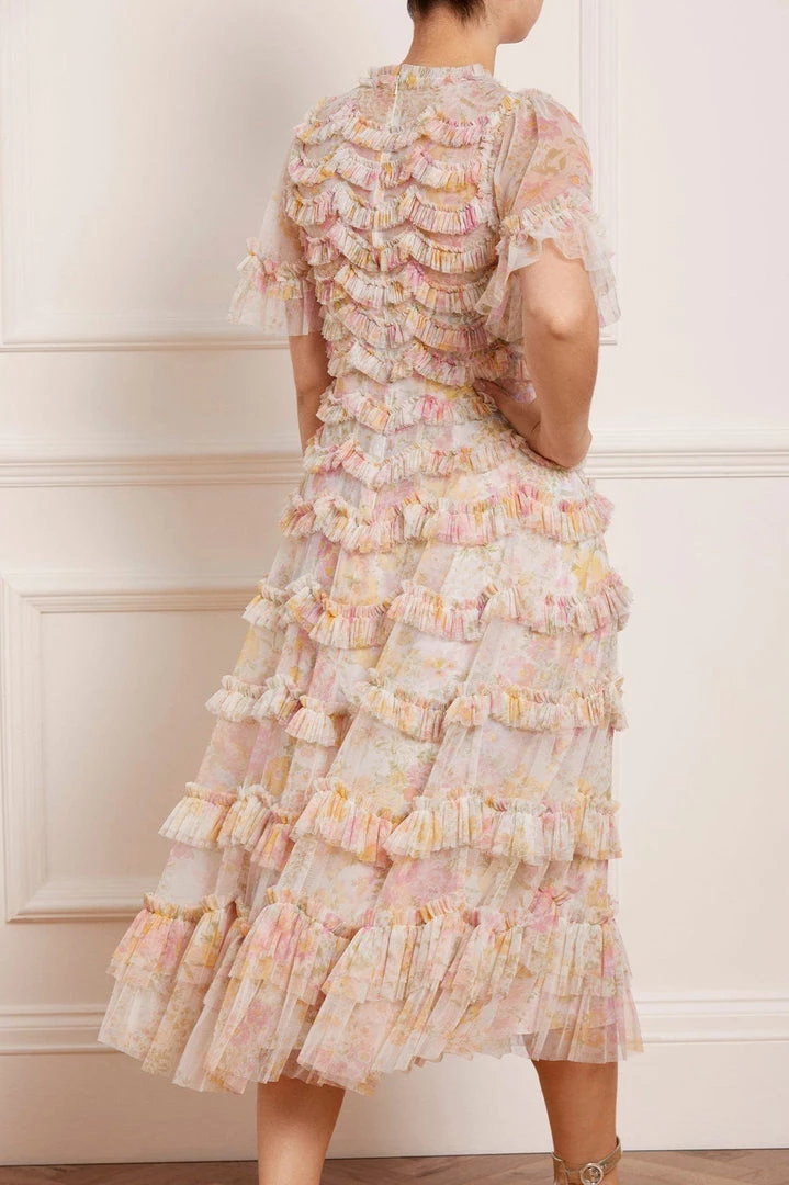 Needle & Thread Holding LTD Sunrise Bloom Ruffle Short Sleeve Ballerina Dress Womenswear 10 Needle & Thread Holding LTD Sunrise Bloom Ruffle Short Sleeve Ballerina Dress Womenswear