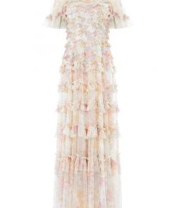 Needle & Thread Holding LTD Womenswear Sunrise Bloom Ruffle Short Sleeve Gown