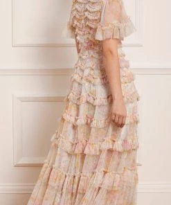 Needle & Thread Holding LTD Womenswear Sunrise Bloom Ruffle Short Sleeve Gown 18 Needle & Thread Holding LTD Womenswear Sunrise Bloom Ruffle Short Sleeve Gown