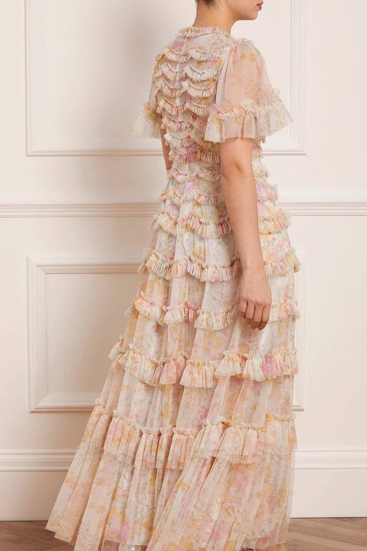 Needle & Thread Holding LTD Womenswear Sunrise Bloom Ruffle Short Sleeve Gown 10 Needle & Thread Holding LTD Womenswear Sunrise Bloom Ruffle Short Sleeve Gown