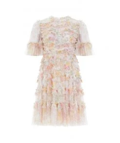 Needle & Thread Holding LTD Sunrise Bloom Ruffle Short Sleeve Mini Dress