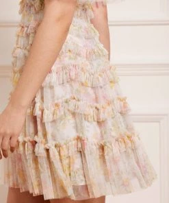 Needle & Thread Holding LTD Sunrise Bloom Ruffle Short Sleeve Mini Dress