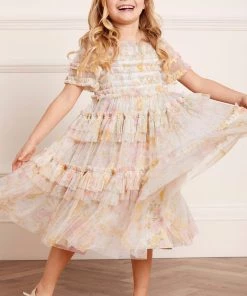 Needle & Thread Holding LTD Sunrise Bloom Smocked Kids Dress