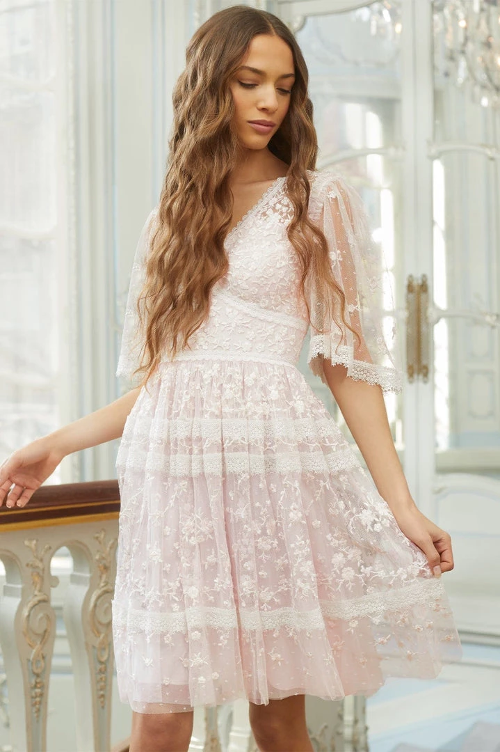 Needle & Thread Holding LTD Sweetheart Lace Mini Dress Womenswear 10 Needle & Thread Holding LTD Sweetheart Lace Mini Dress Womenswear