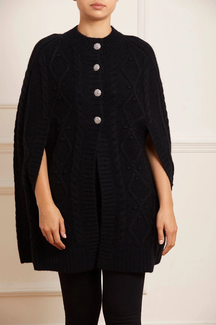 Needle & Thread Holding LTD Sylvie Cable Jewelled Knee Length Cape 3 Needle & Thread Holding LTD Sylvie Cable Jewelled Knee Length Cape