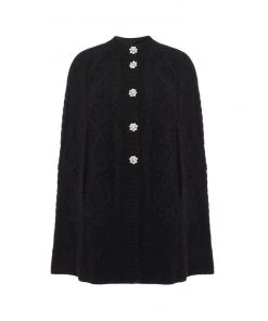 Needle & Thread Holding LTD Sylvie Cable Jewelled Knee Length Cape