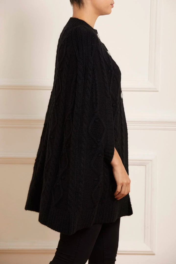 Needle & Thread Holding LTD Sylvie Cable Jewelled Knee Length Cape 6 Needle & Thread Holding LTD Sylvie Cable Jewelled Knee Length Cape