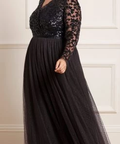 Needle & Thread Holding LTD Tempest V-Neck Bodice Ankle Gown