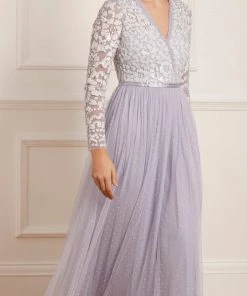 Needle & Thread Holding LTD Tempest V-Neck Bodice Ankle Gown Womenswear