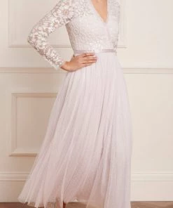 Needle & Thread Holding LTD Tempest V-Neck Bodice Ankle Gown