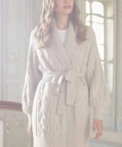 Needle & Thread Holding LTD Twisted Cable Knee Length Cardigan Womenswear