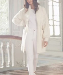 Needle & Thread Holding LTD Twisted Cable Knee Length Cardigan