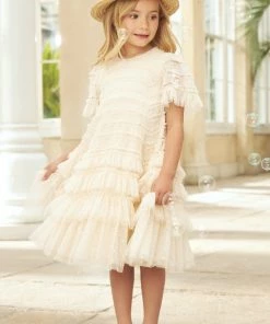 Needle & Thread Holding LTD Responsibly Sourced Valentine Ruffle Kids Dress