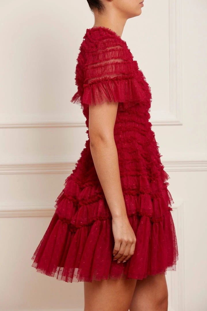 Needle & Thread Holding LTD Womenswear Valentine Ruffle Micro Mini Dress 6 Needle & Thread Holding LTD Womenswear Valentine Ruffle Micro Mini Dress