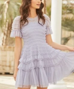 Needle & Thread Holding LTD Valentine Ruffle Micro Mini Dress Womenswear