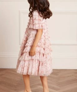 Needle & Thread Holding LTD Vintage Ditsy Valentine Ruffle Kids Dress