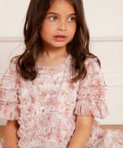 Needle & Thread Holding LTD Vintage Ditsy Valentine Ruffle Kids Dress