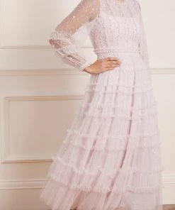 Needle & Thread Holding LTD Violet Shimmer Ankle Gown