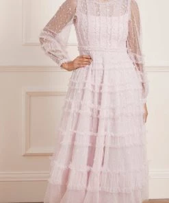 Needle & Thread Holding LTD Violet Shimmer Ankle Gown