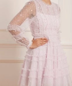 Needle & Thread Holding LTD Womenswear Violet Shimmer Micro Mini Dress