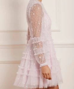 Needle & Thread Holding LTD Womenswear Violet Shimmer Micro Mini Dress