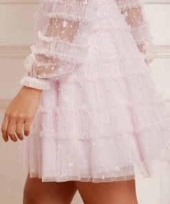 Needle & Thread Holding LTD Womenswear Violet Shimmer Micro Mini Dress