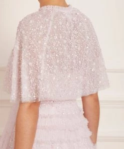 Needle & Thread Holding LTD Violet Shimmer Short Cape Womenswear 10 Needle & Thread Holding LTD Violet Shimmer Short Cape Womenswear