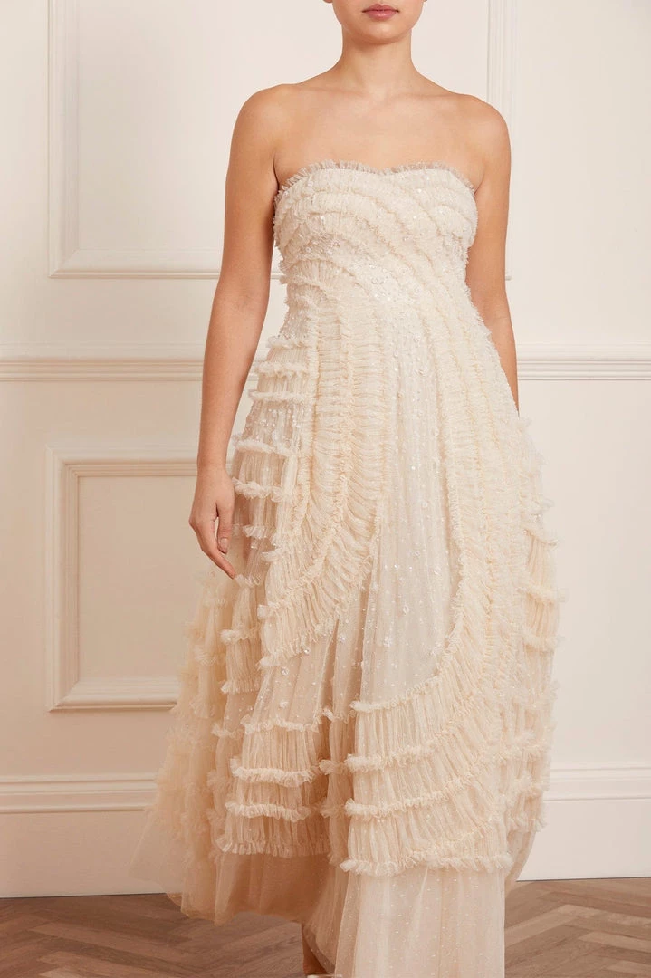 Needle & Thread Holding LTD Violet Shimmer Strapless Corset Gown 3 Needle & Thread Holding LTD Violet Shimmer Strapless Corset Gown