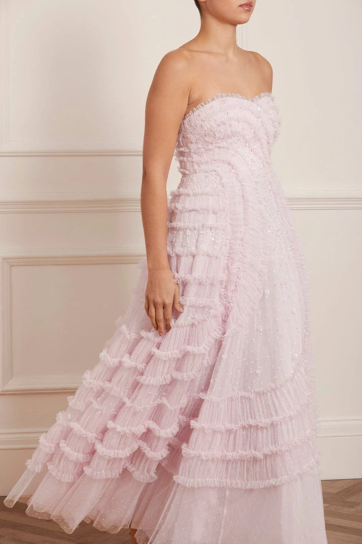 Needle & Thread Holding LTD Womenswear Violet Shimmer Strapless Corset Gown 3 Needle & Thread Holding LTD Womenswear Violet Shimmer Strapless Corset Gown