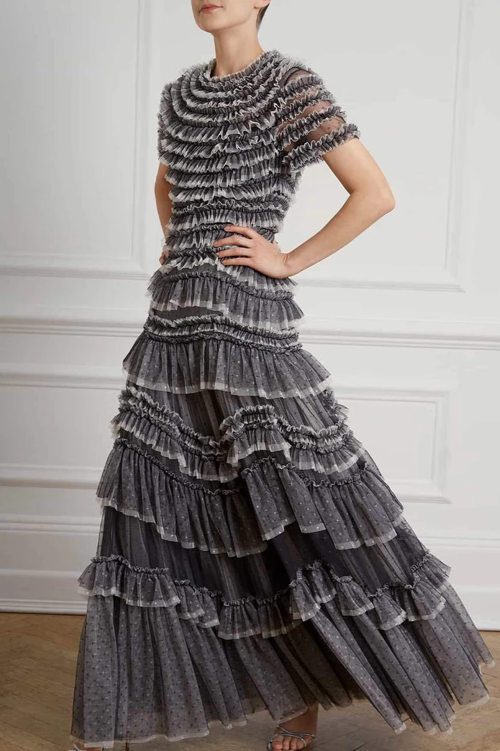 Needle & Thread Holding LTD Womenswear Wild Rose Ruffle Gown