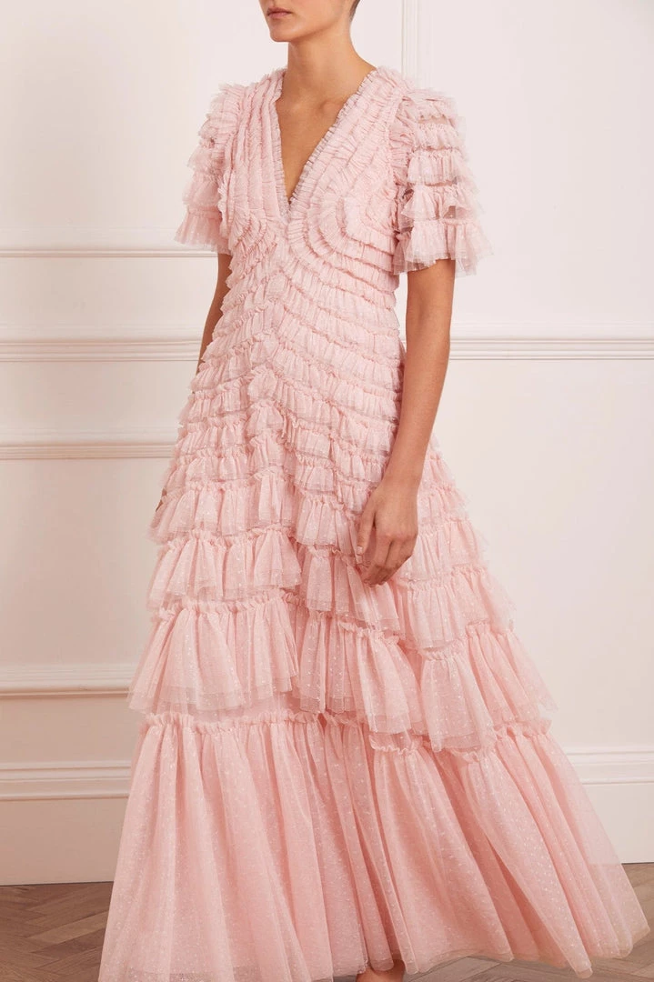 Needle & Thread Holding LTD Willow Ruffle V-Neck Gown 3 Needle & Thread Holding LTD Willow Ruffle V-Neck Gown