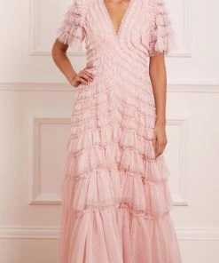 Needle & Thread Holding LTD Willow Ruffle V-Neck Gown 14 Needle & Thread Holding LTD Willow Ruffle V-Neck Gown