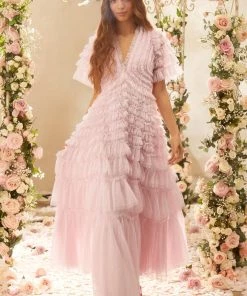 Needle & Thread Holding LTD Willow Ruffle V-Neck Gown Womenswear 19 Needle & Thread Holding LTD Willow Ruffle V-Neck Gown Womenswear