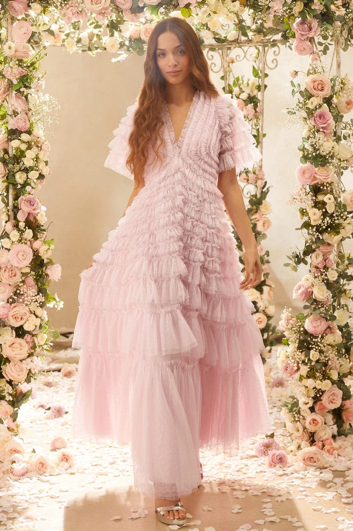 Needle & Thread Holding LTD Willow Ruffle V-Neck Gown Womenswear 11 Needle & Thread Holding LTD Willow Ruffle V-Neck Gown Womenswear